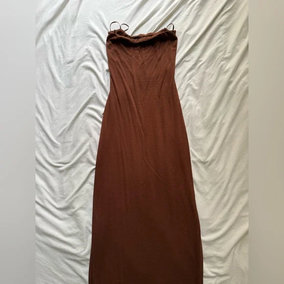 Revolve Elegant Strapless Brown Dress - Picture 4 of 7